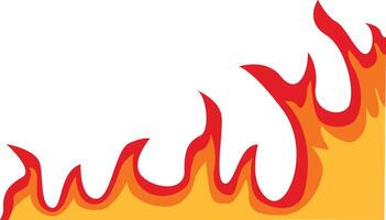Flame Border Illustration with Cartoon Design, Isolated on White Background. vector