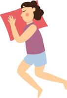 Girl Sleeping Pose Character. vector