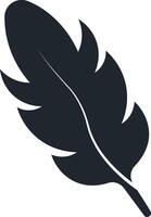 Black Feather Silhouette in Simple Design vector