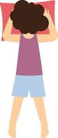 Girl Sleeping Pose Character with Cartoon Design. vector