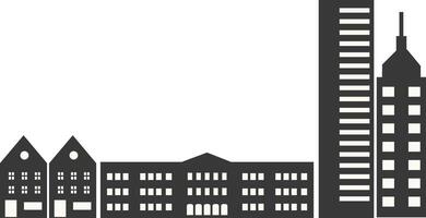 City Skyline Silhouette with Simple Design, Isolated on White Background vector