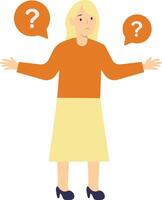 People Think and Ask Question Isolated on White Background. vector