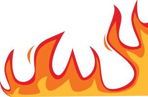Flame Border Illustration with Cartoon Design. Isolated on White Background. vector