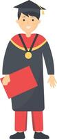 Student Graduation on the High School, Isolated on White Background vector