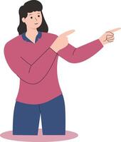 People Pointing Character with Index Finger vector