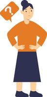 People Think and Ask Question with Cartoon Design. vector