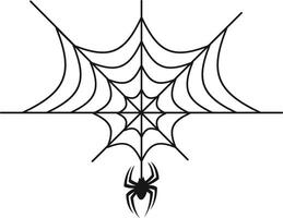 Spider Web Halloween Illustration in Flat Design. Isolated on White Background vector