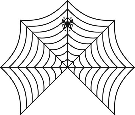 Spider Web Halloween Illustration on White Background
