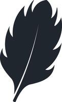 Black Feather Silhouette with Simple Design. vector