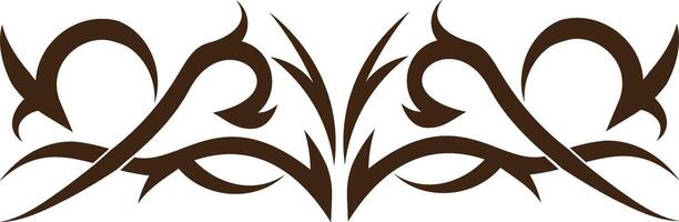 Tribal Tattoo Element with Celtic Gothic Pattern. Isolated on White Background. vector
