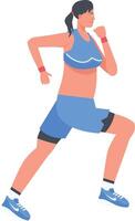 People Running Marathon in Flat Design. vector