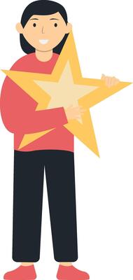 Person Giving Star for Customer Review Rating