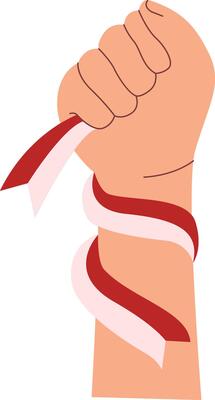 Illustration of Hand Holding of Indonesian Flag with Cartoon Design