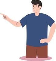 People Pointing Character with Index Finger, Cartoon Character vector
