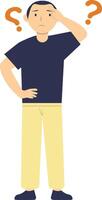 People Think and Ask Question with Flat Design. vector