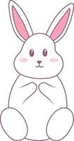 Cute Rabbit Illustration Isolated on White Background. vector