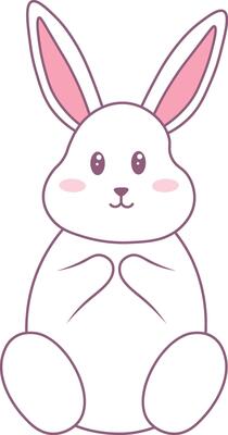 Cute Rabbit Illustration Isolated on White Background.