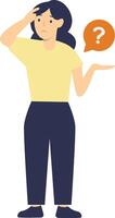People Think and Ask Question on White Background vector