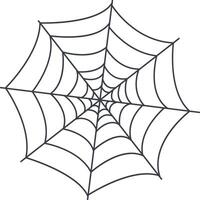 Spider Web Icon with Simple Decoration, Isolated on White Background vector