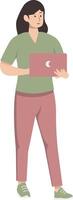 Illustration of Person with Technology. Cartoon Character vector