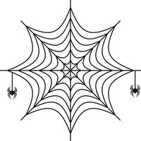 Spider Web Halloween Illustration, Isolated on White Background, vector