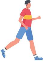 People Running Marathon on White Background vector