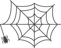 Spider Web Icon with Flat Design, Isolated on White Background, vector