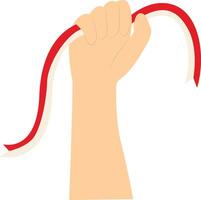 Hand Holding Indonesian Flag, Isolated on White Background. vector