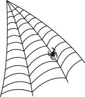 Spider Web Halloween Illustration on White Background. vector