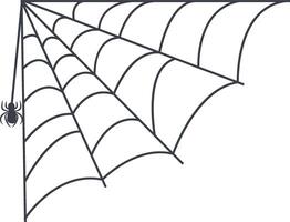Spider Web Icon with Simple Decoration. Isolated on White Background vector