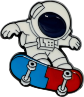 Astronaut rides a skateboard in a whimsical illustration depicting space exploration png