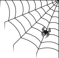 Spider Web Halloween Illustration in Flat Design. Isolated on White Background. vector