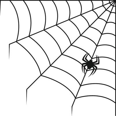 Spider Web Halloween Illustration in Flat Design. Isolated on White Background.