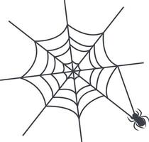 Spider Web Icon with Flat Design. Isolated on White Background vector