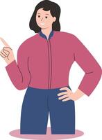 People Pointing Character with Index Finger. Isolated on White Background. vector