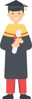 Student Graduation on the High School, Isolated on White Background, vector