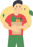 Green Lifestyle Person Character with Flat Design vector