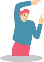 Person Pointing Illustration in Cartoon Design, Isolated on White Background. vector