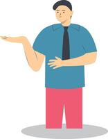 Person Pointing Illustration in Cartoon Design, Isolated on White Background vector