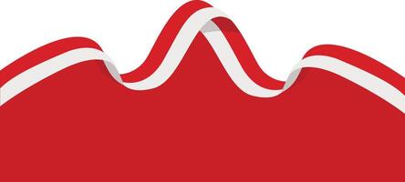 Indonesia Flag Ribbon Border with Flat Design. vector