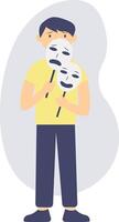 People Mental Health Disease with Flat Design. Isolated on White Background vector