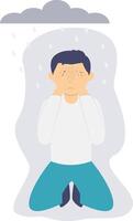 People Mental Health Disease with Flat Design, Isolated on White Background vector