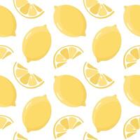 Lemon summer pattern. Seamless pattern with citrus fruits. vector