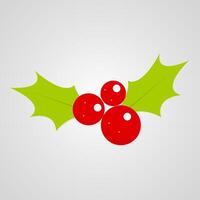 Holly icon on isolated background.Christmas and New Year design element. vector