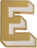 Golden 'E' Symbol with White Inlay. A Sleek and Stylish Alphabetic Representation png