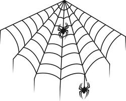 Spider Web Halloween Illustration with Flat Design. Isolated on White Background vector