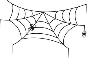 Spider Web Halloween Illustration with Flat Design vector