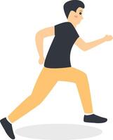 Person Running Marathon Character with Flat Design. vector