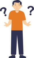 People Think and Ask Question on White Background. vector