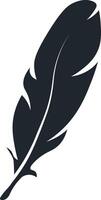 Black Feather Silhouette with Simple Design vector